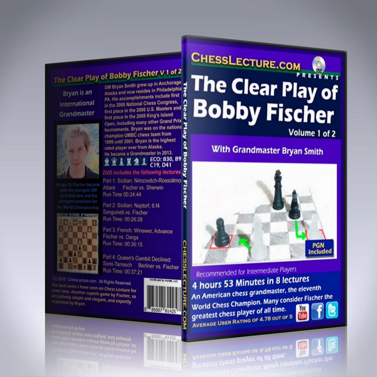 The Clear Play of Bobby Fischer 2 DVD set – GM Bryan Smith