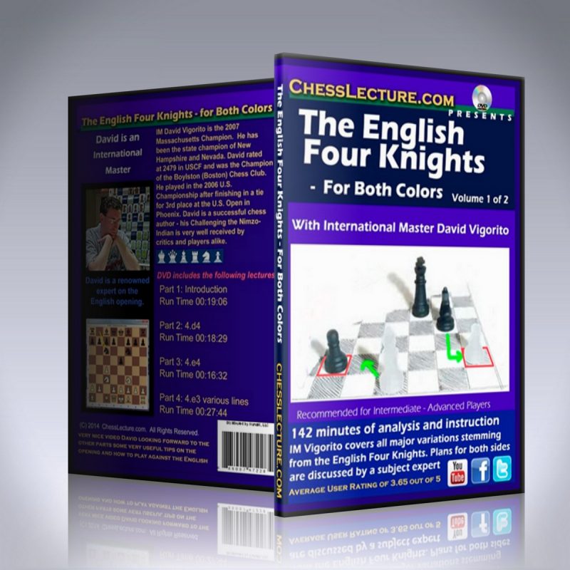 The English Four Knights – For Both Colors 2 DVD set – IM David Vigorito